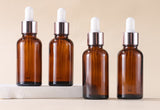 5ML, 10ML, 20ML, 25ML, 30ML, 50ML and 100ML Pink Glass Dropper Bottles with Rose Gold Color Aluminum Lid