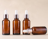 5ML, 10ML, 20ML, 25ML, 30ML, 50ML and 100ML Pink Glass Dropper Bottles with Rose Gold Color Aluminum Lid