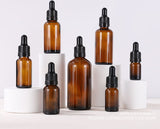 5ML, 10ML, 20ML, 25ML, 30ML, 50ML and 100ML Amber Glass Dropper Bottles with Tapered Glass Droppers