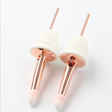 Rose Golden Olive Oil Spout Pourer, Stainless Steel Liquor Bottle Pourers Spouts with Rubber Dust Caps
