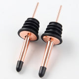 Rose Golden Olive Oil Spout Pourer, Stainless Steel Liquor Bottle Pourers Spouts with Rubber Dust Caps