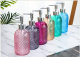 Colorful Painted Fancy Soap Dispenser, Glass Dots Bottle With Stainless Steel Soap Dispenser Pump