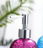 Colorful Painted Fancy Soap Dispenser, Glass Dots Bottle With Stainless Steel Soap Dispenser Pump