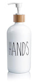 White Glass Boston Bottle Soap Dispenser With Replacable Stainless Steel Pump GB-500W