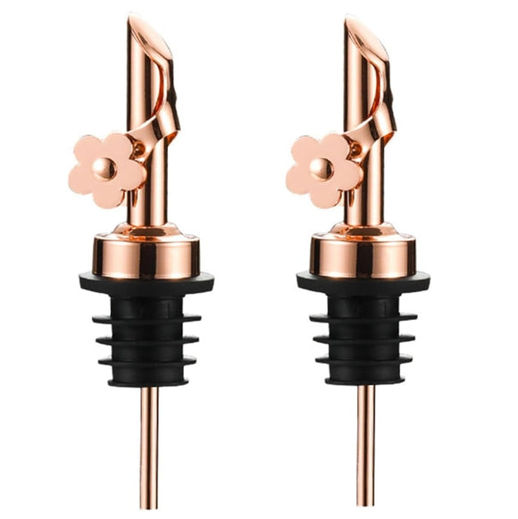 Flower Shape Rose Gold/ Silver/ Golden/Black Stainless Steel Big Output Wine Pourer