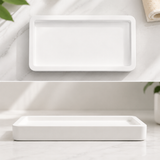 White Quick Dry Diatomite Absorbent Tray, Bathroom Sink Countertop Organizer Tray