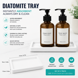 White Quick Dry Diatomite Absorbent Tray, Bathroom Sink Countertop Organizer Tray