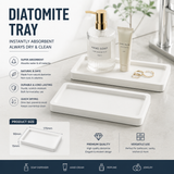 White Quick Dry Diatomite Absorbent Tray, Bathroom Sink Countertop Organizer Tray