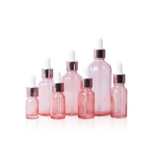 Customized High Quality 5ML, 10ML, 20ML, 25ML, 30ML, 50ML and 100ML Pink Glass Dropper Bottles