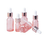 Customized High Quality 5ML, 10ML, 20ML, 25ML, 30ML, 50ML and 100ML Pink Glass Dropper Bottles