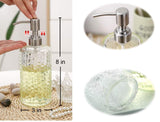 Clear Glass Soap Dispenser With Arrow Shape Decoration in Glass Bottle