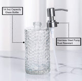 Clear Glass Soap Dispenser With Arrow Shape Decoration in Glass Bottle