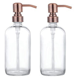 Clear Glass Boston Bottle Soap Dispenser With Replacable Soap Dispenser Pump GB-500C