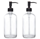 Clear Glass Boston Bottle Soap Dispenser With Replacable Soap Dispenser Pump GB-500C