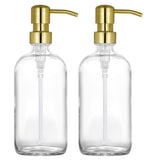 Clear Glass Boston Bottle Soap Dispenser With Replacable Soap Dispenser Pump GB-500C