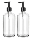 Clear Glass Boston Bottle Soap Dispenser With Replacable Soap Dispenser Pump GB-500C