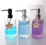 Rain Dots Decorating Clear Glass Bottle For Shampoo Disepsner